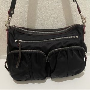 MZ Wallace | Paige Black Bedford Nylon Crossbody